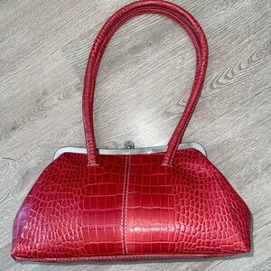 Nine West Red Crocodile Handbag